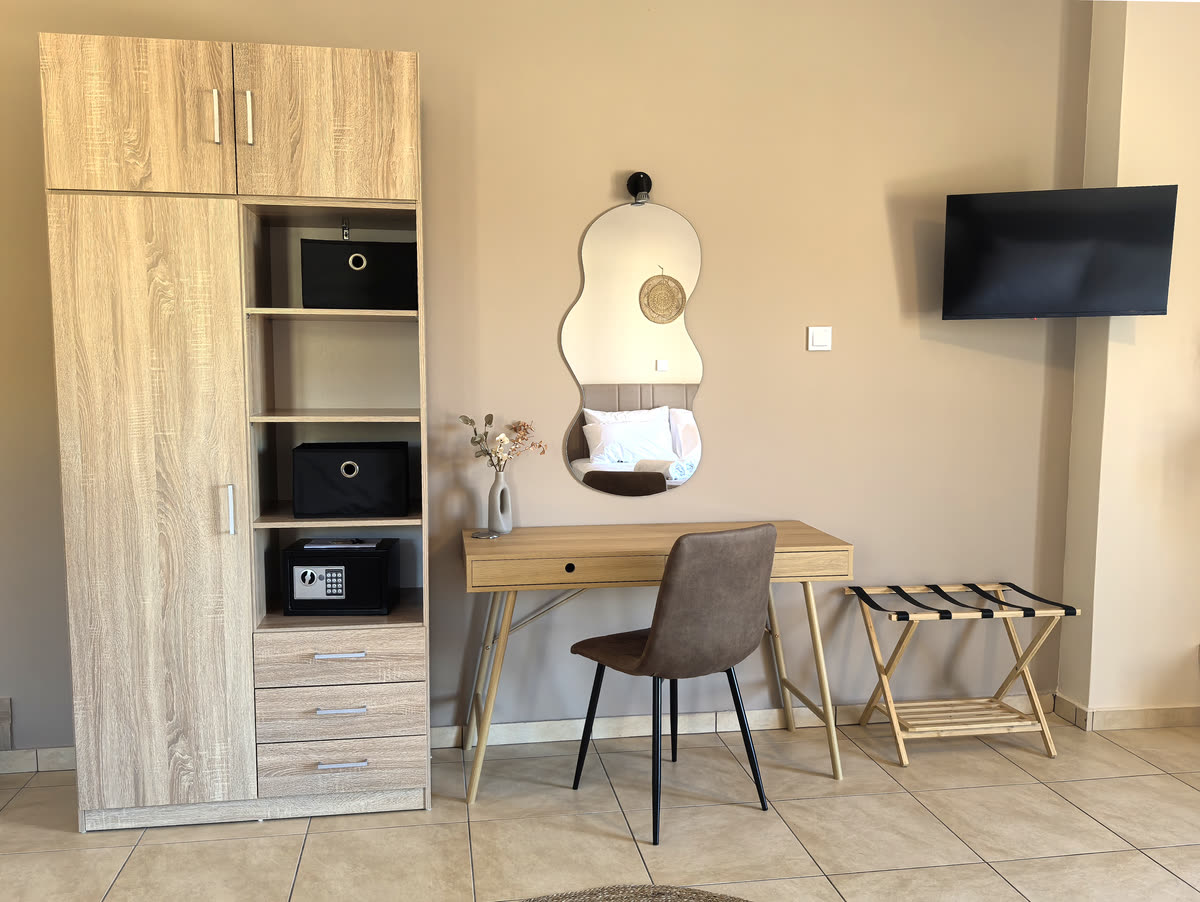 Bedroom desk with chair for focused remote work