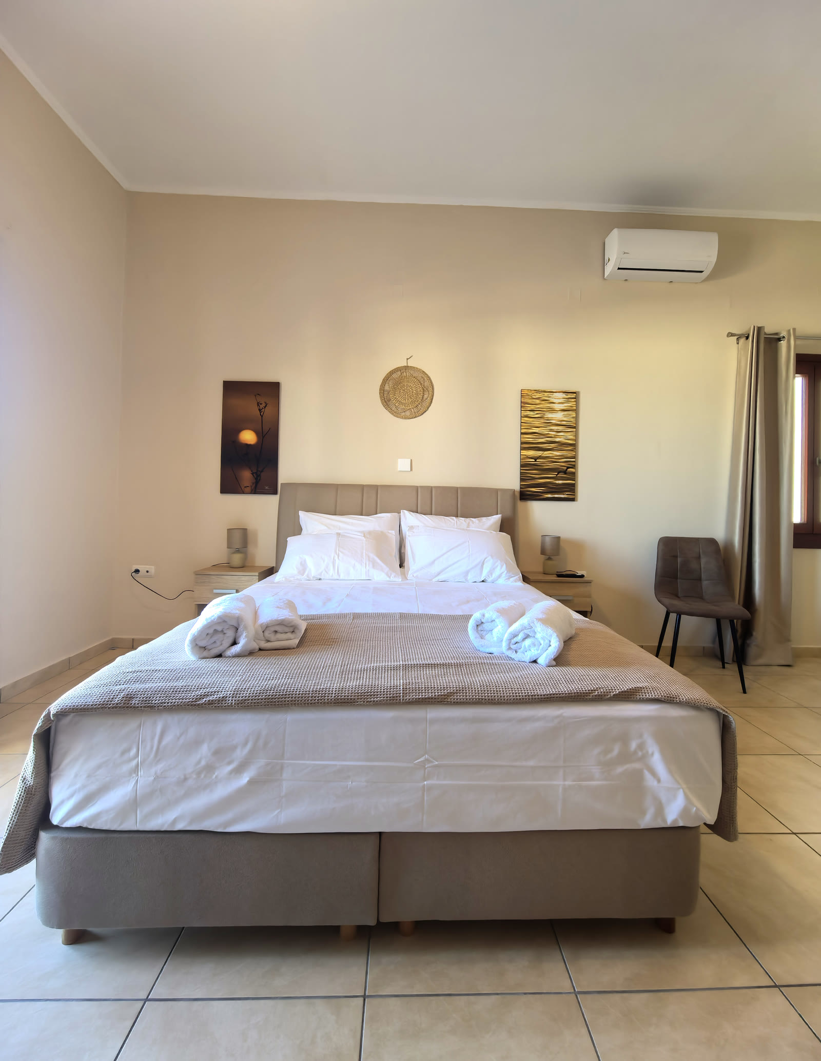 Quiet Syros bedroom and workspace — comparing Greek islands for remote work